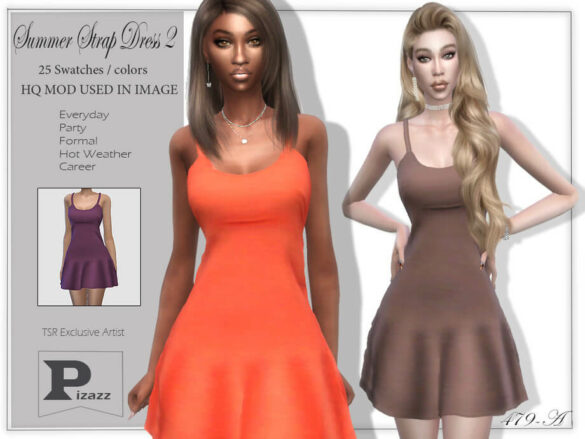 The Sims 4 Summer Strap Dress 2 by pizazz