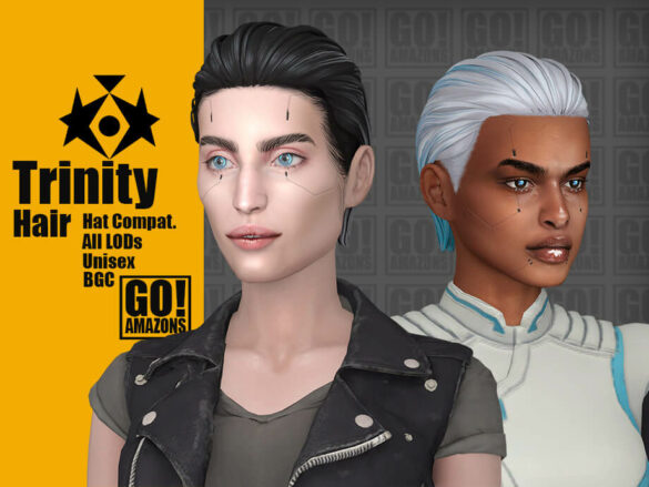 The Sims 4 Trinity Hair by GoAmazons at TSR