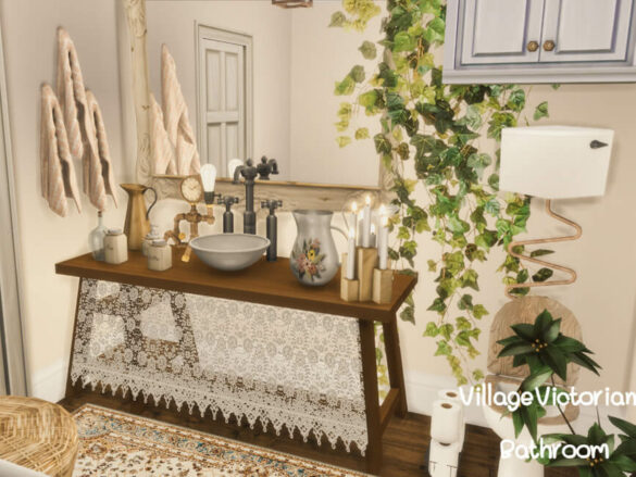 The Sims 4 Village Victorian Bathroom by GenkaiHaretsu