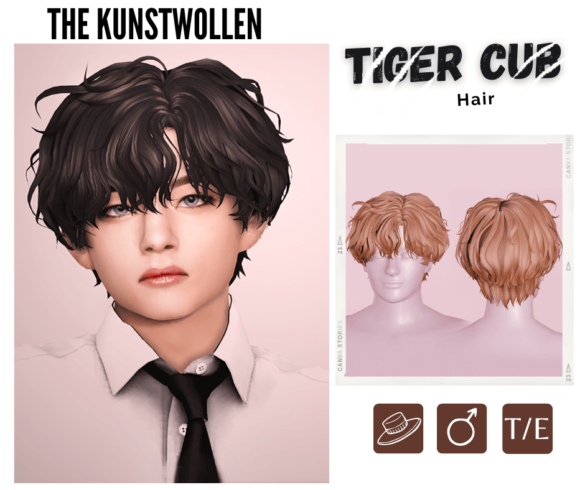 Tiger cub hair for male bts