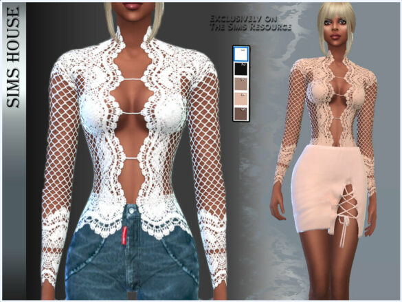 WOMEN'S LACE TOP WITH LONG SLEEVES