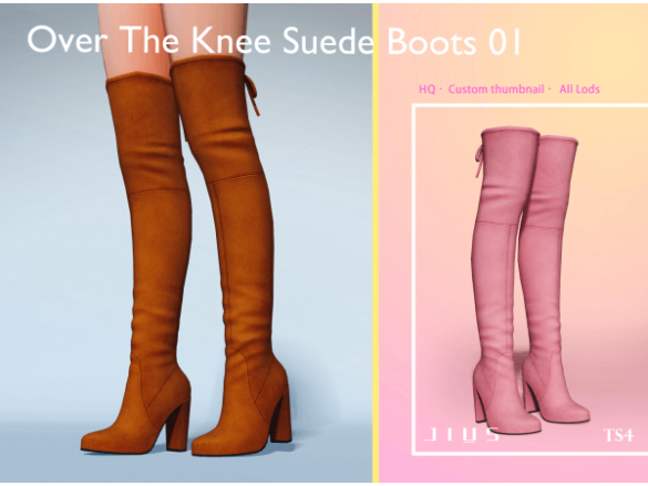 Over The Knee Suede Boots 01