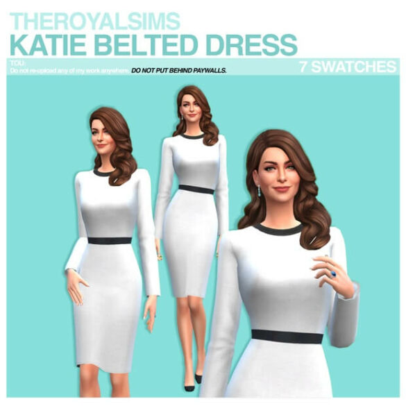 THEROYALSIMS Katie Belted Dress