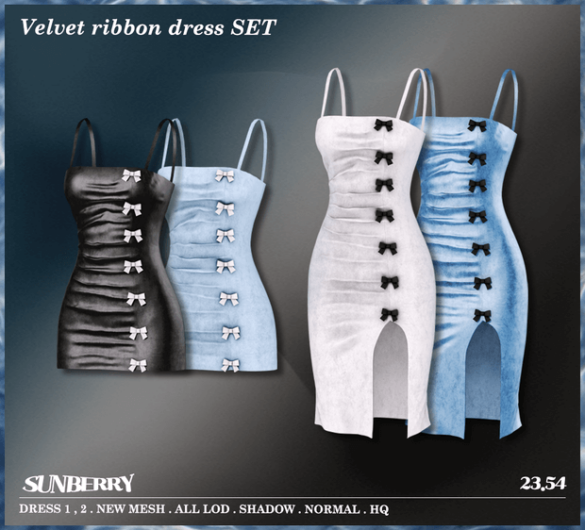 Velvet ribbon dress SET