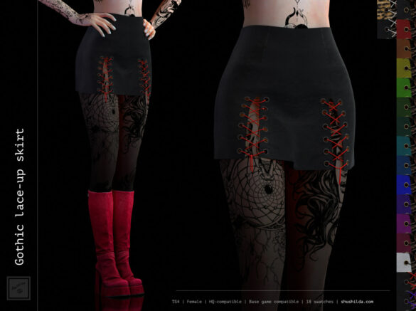 TS4 GOTHIC LACE-UP SKIRT