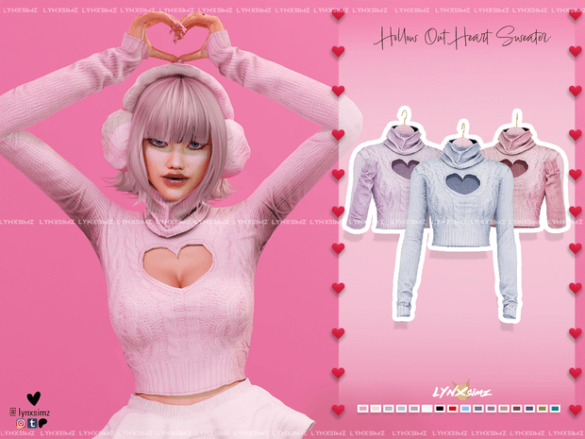 Hallow Out Heart Sweater