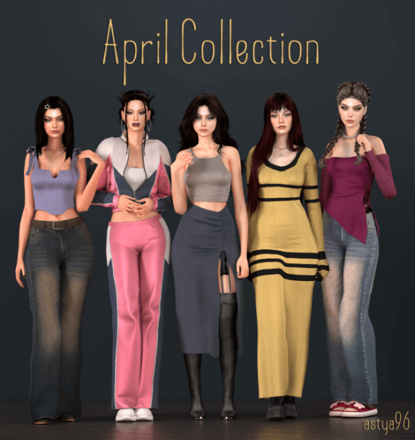 April Collection 2024 sport pants 01 - CC The Sims