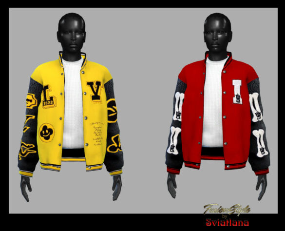 Men’s bomber jacket with patches
