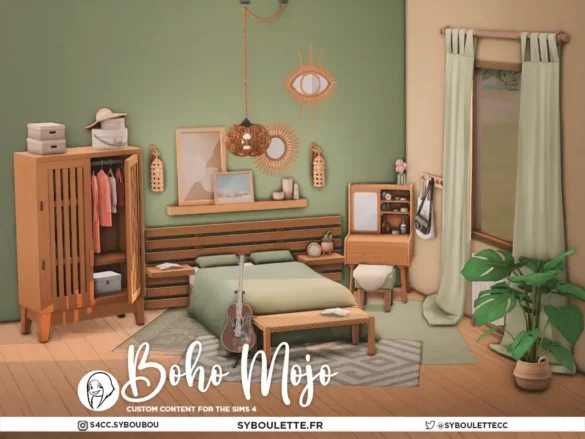 BOHO MOJO BEDROOM CC SIMS 4