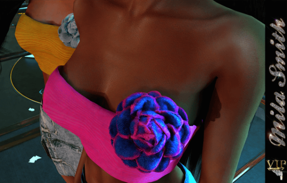 MilaSmith top with Denim flower