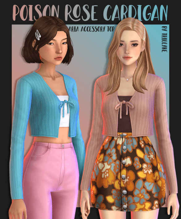 Poison Rose Cardigan + Aria Accessory Tops