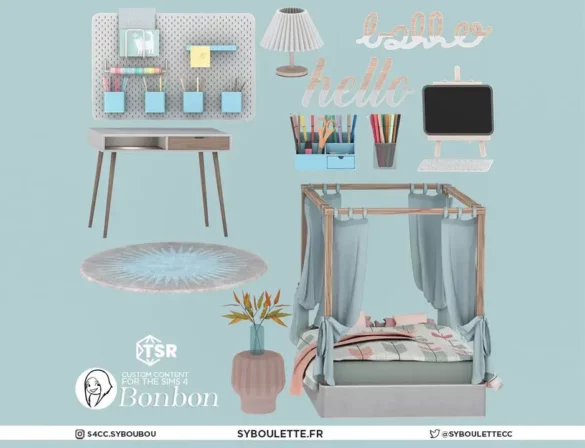 Bonbon bedroom cc sims 4