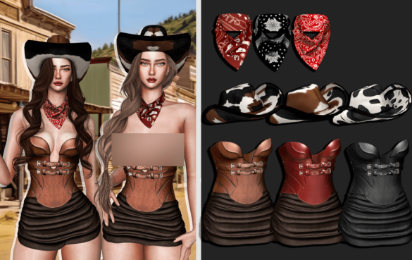 cowgirl set - corset and skirt
