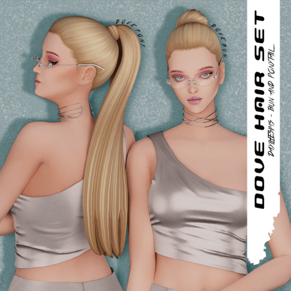 dove hair set bun and ponytail